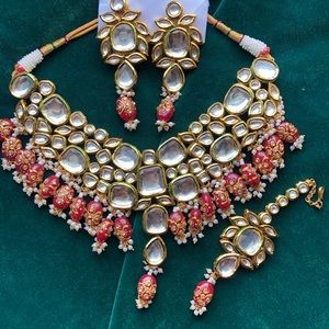 Kundan bridal heavy jewelry set Indian Pakistani